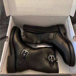 NWT Dolce Vita Black Leather Buckle Boots
